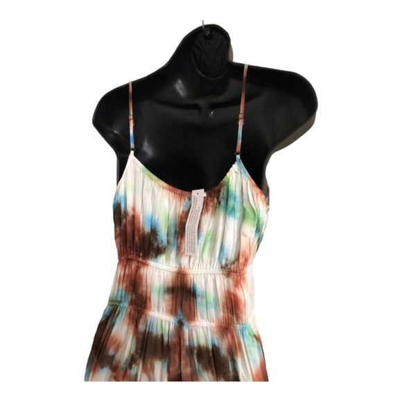 YFB Young fabulous & broke delphine chiffon blue brown tiedye cutout maxi dress - Picture 7 of 16